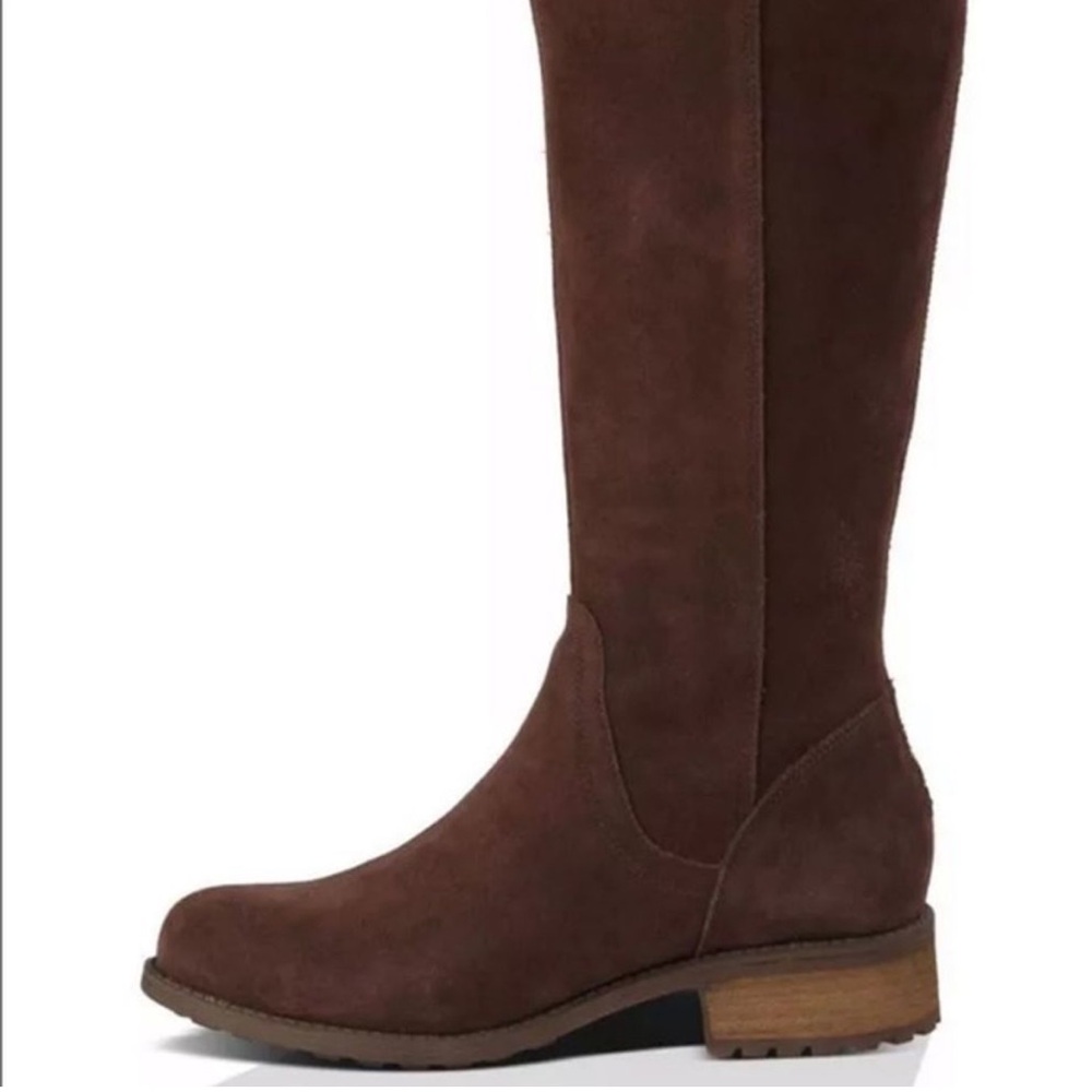 UGG brown suede riding knee high Seldon boots zip up 8.5 - Picture 2 of 16